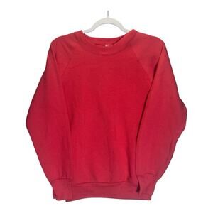 Vintage 90s Coral Crewneck Sweatshirt Unisex Fruit of the Loom Made in USA Small